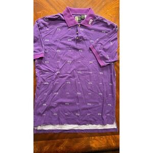 Chiliwear Mens TCU logo purple and white polo‎ shirt size x-large